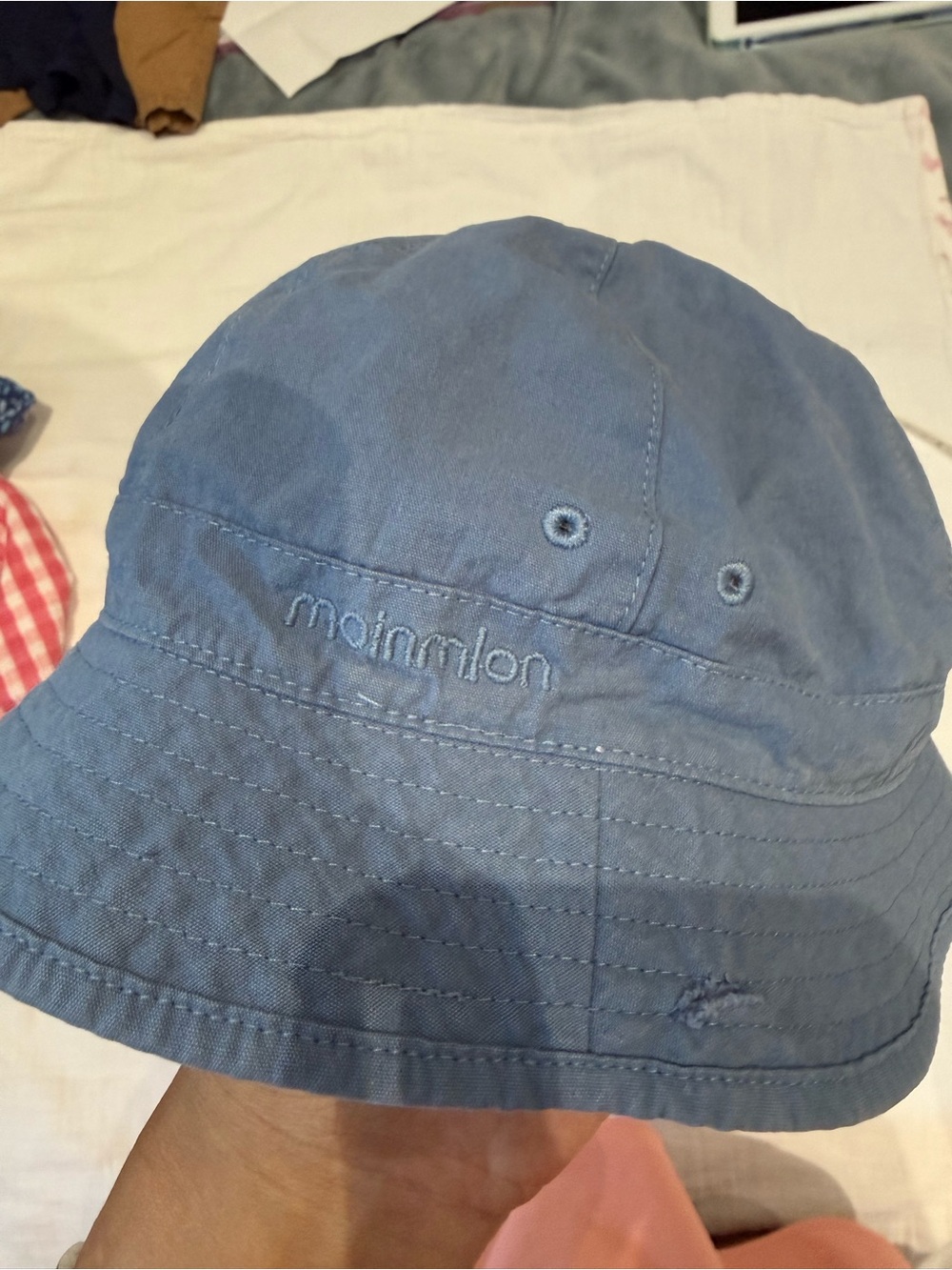 Moinmlon Blue Cotton Bucket Hat - Men's Accessory